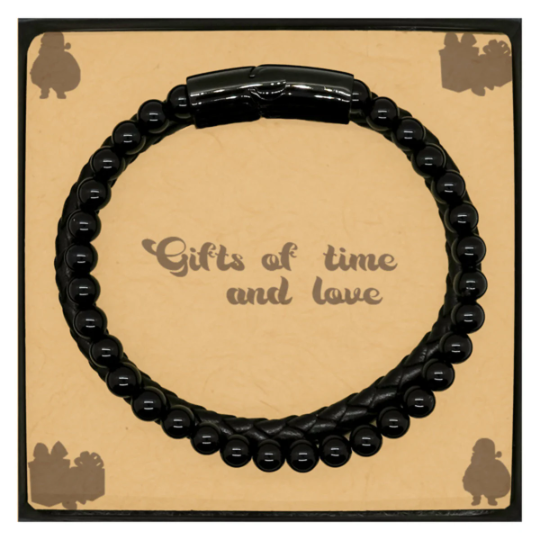 Happy Husband Stone Leather Bracelet