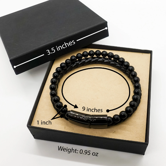 Happy Husband Stone Leather Bracelet