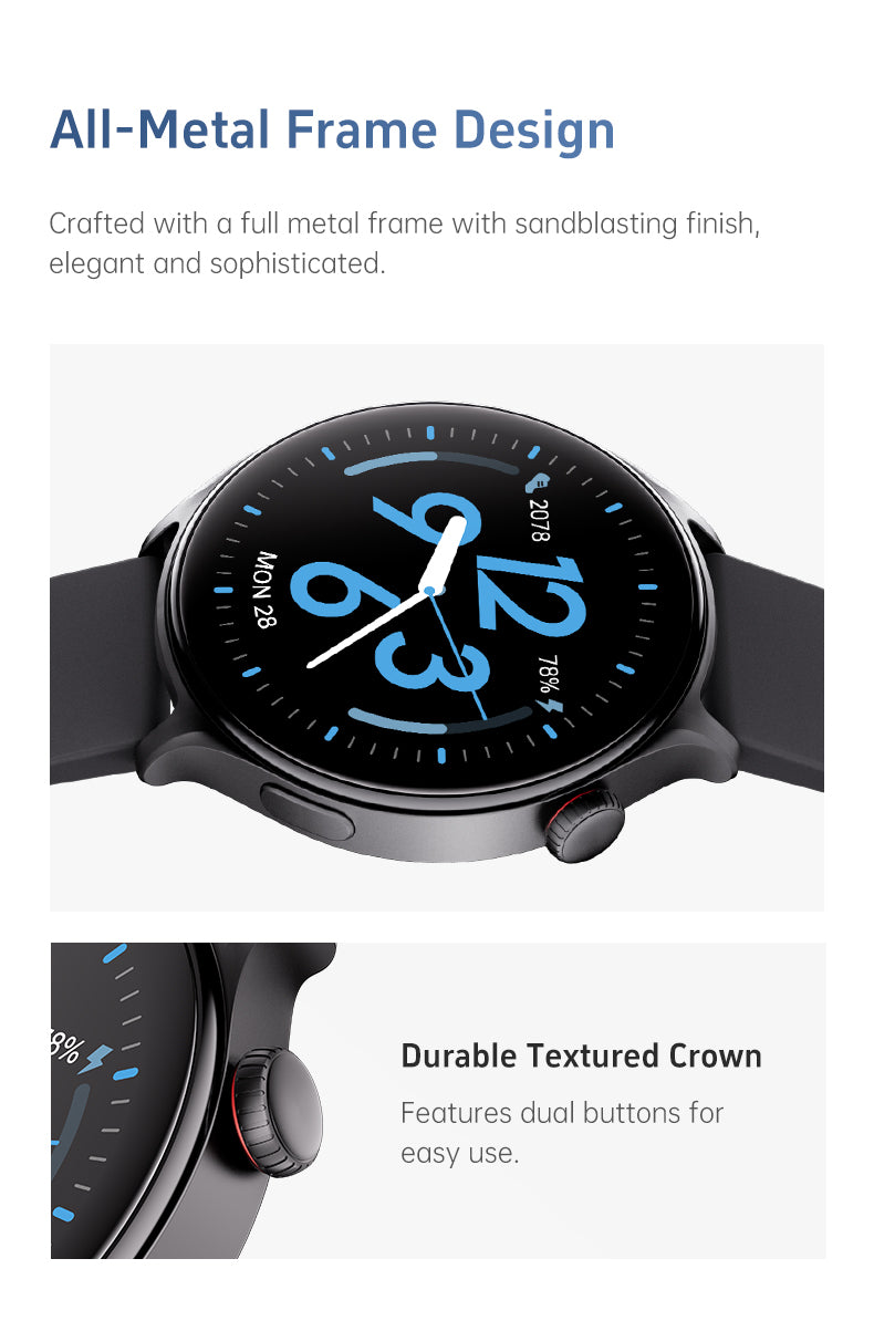 GTR2 - Women & Men Smartwatch for Android & IOS – Sport Health & Fitness Tracker - steel band