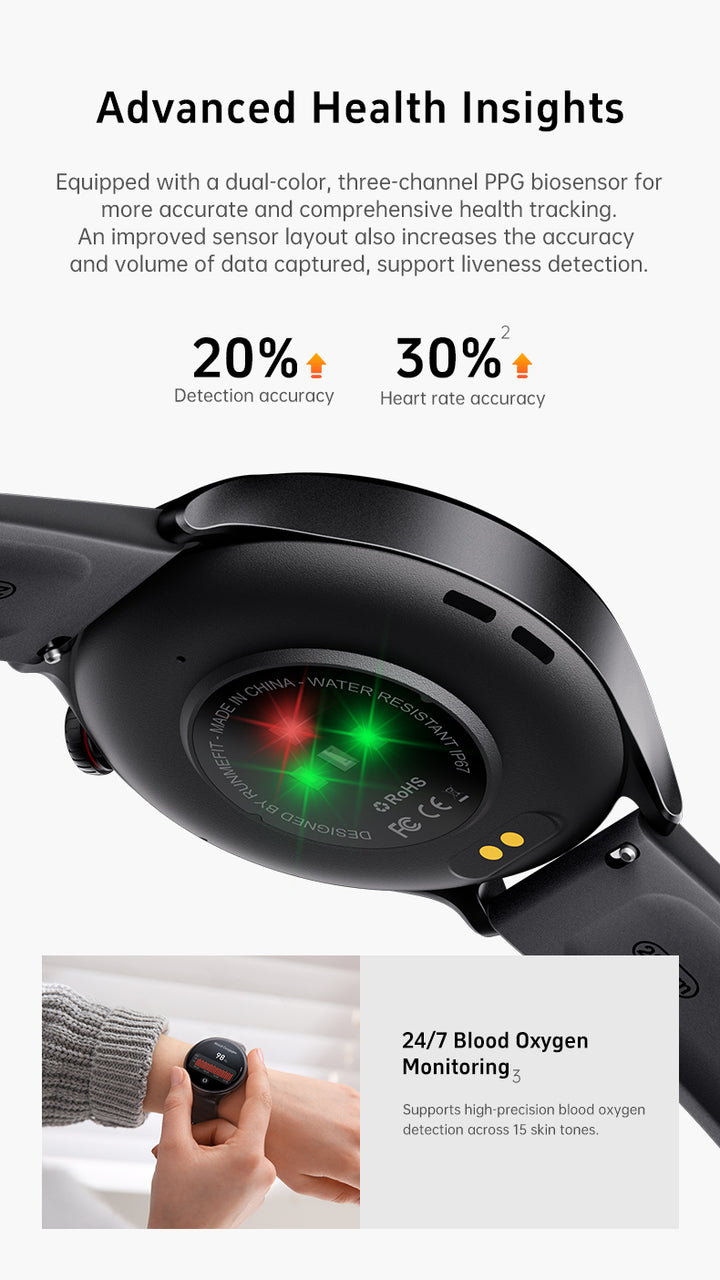 GTR2 - Women & Men Smartwatch for Android & IOS – Sport Health & Fitness Tracker - steel band