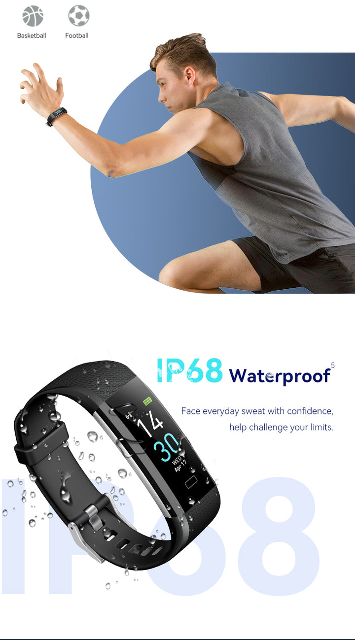 S5-4 Waterproof Fitness Watch/Health Bracelet for Android & IOS – Health & Fitness Tracker: 16 Sport Modes – 10 Color Smartwatch Straps